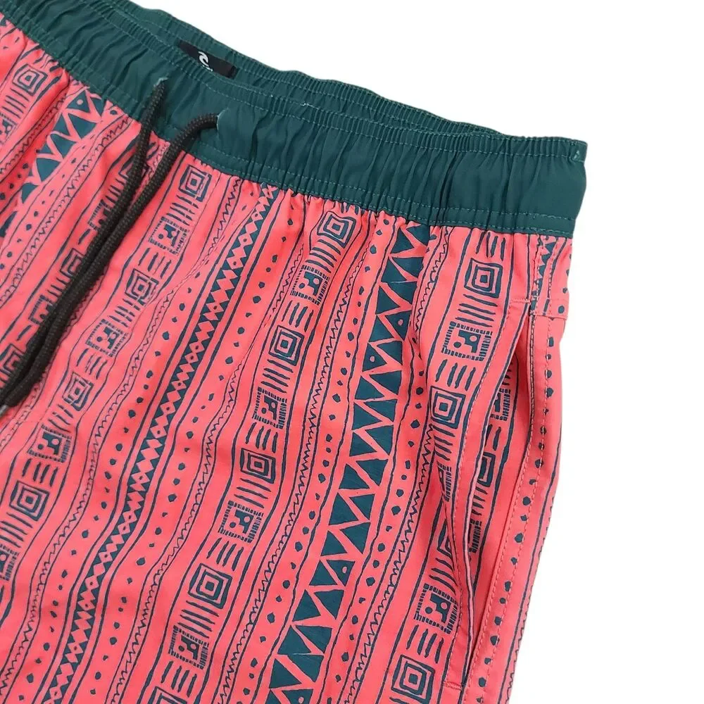Rip Curl LayDays Board Shorts Mens Medium Pink Tribal Geometric Swim Trunks